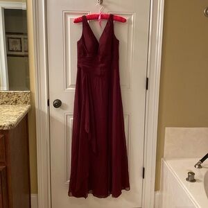 Azazie cranberry color long dress